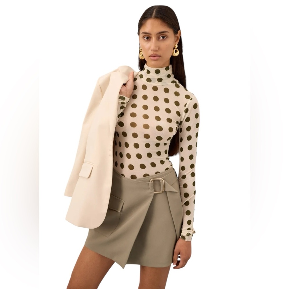 AFRM- Zodie Polka Dot Turtleneck Top Size XS